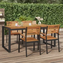   vidaXL tömör akácfa kerti asztal U-alakú lábakkal 180 x 90 x 75 cm
