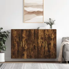   vidaXL 2 db füstös tölgy színű faliszekrény 69,5 x 34 x 90 cm
