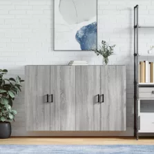   vidaXL 2 db szürke sonoma színű fali szekrény 69,5 x 34 x 90 cm