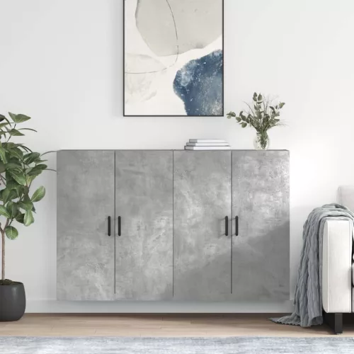 vidaXL 2 db betonszürke faliszekrény 69,5x34x90 cm