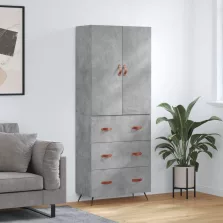   vidaXL betonszürke szerelt fa magasszekrény 69,5 x 34 x 180 cm