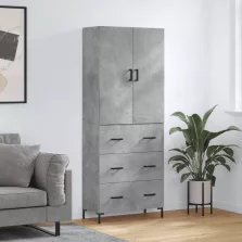  vidaXL betonszürke szerelt fa magasszekrény 69,5 x 34 x 180 cm