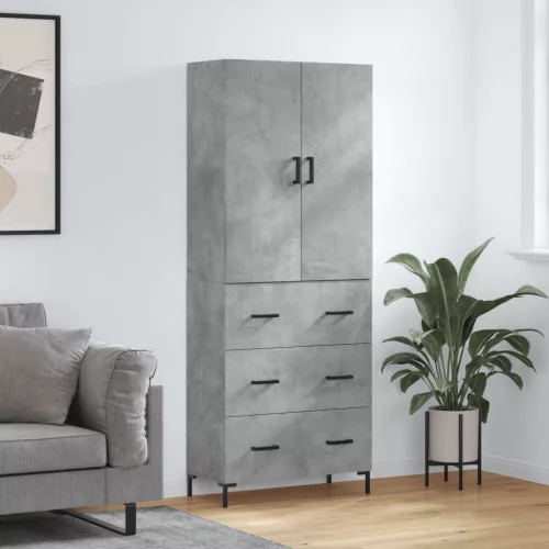 vidaXL betonszürke szerelt fa magasszekrény 69,5 x 34 x 180 cm