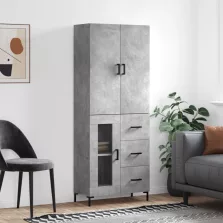   vidaXL betonszürke szerelt fa magasszekrény 69,5 x 34 x 180 cm