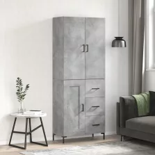   vidaXL betonszürke szerelt fa magasszekrény 69,5 x 34 x 180 cm