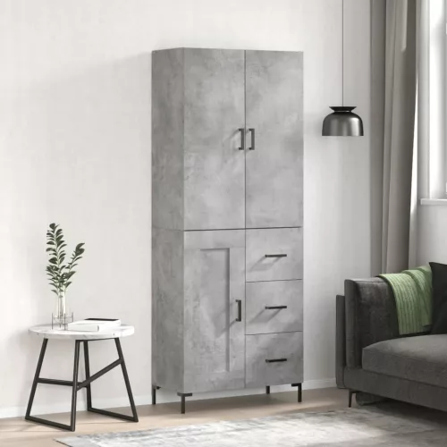 vidaXL betonszürke szerelt fa magasszekrény 69,5 x 34 x 180 cm