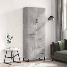   vidaXL betonszürke szerelt fa magasszekrény 69,5 x 34 x 180 cm