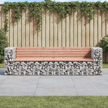   vidaXL tömör duglászfenyő gabion kerti pad 244 x 71 x 65,5 cm