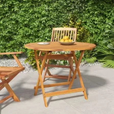   vidaXL tömör akácfa összecsukható kerti asztal Ø 90 x 75 cm
