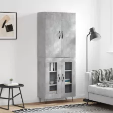   vidaXL betonszürke szerelt fa magasszekrény 69,5 x 34 x 180 cm