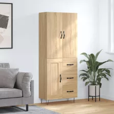   vidaXL sonoma tölgy szerelt fa magasszekrény 69,5 x 34 x 180 cm