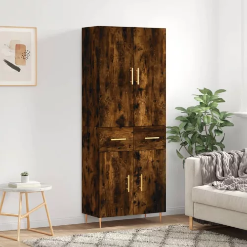 vidaXL füstös tölgy színű szerelt fa magasszekrény 69,5 x 34 x 180 cm