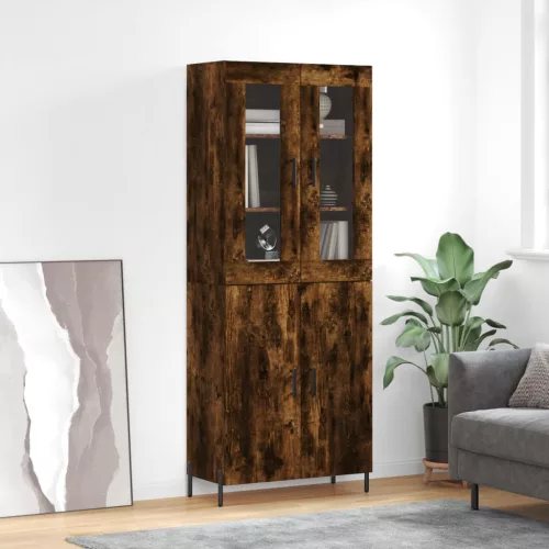 vidaXL füstös tölgy színű szerelt fa magasszekrény 69,5 x 34 x 180 cm