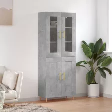   vidaXL betonszürke szerelt fa magasszekrény 69,5 x 34 x 180 cm