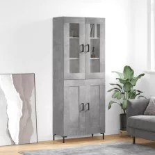   vidaXL betonszürke szerelt fa magasszekrény 69,5 x 34 x 180 cm
