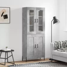   vidaXL betonszürke szerelt fa magasszekrény 69,5 x 34 x 180 cm