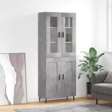   vidaXL betonszürke szerelt fa magasszekrény 69,5 x 34 x 180 cm
