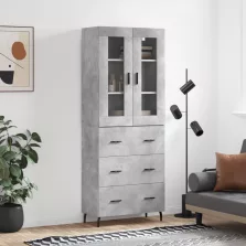   vidaXL betonszürke szerelt fa magasszekrény 69,5 x 34 x 180 cm
