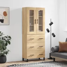   vidaXL sonoma tölgy szerelt fa magasszekrény 69,5 x 34 x 180 cm