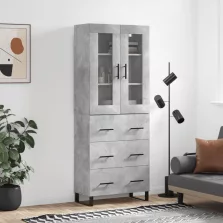   vidaXL betonszürke szerelt fa magasszekrény 69,5 x 34 x 180 cm