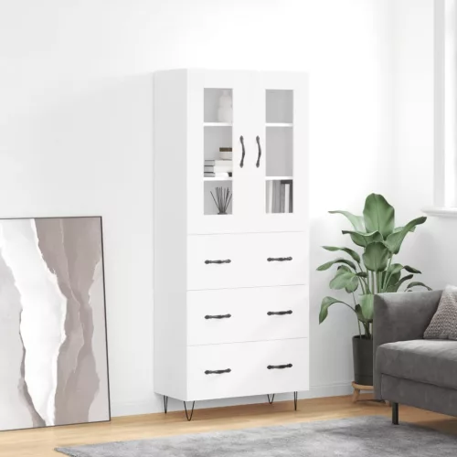 vidaXL fehér szerelt fa magasszekrény 69,5 x 34 x 180 cm