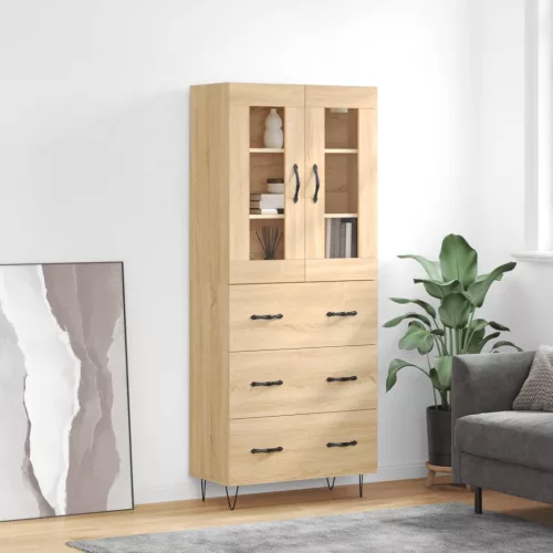 vidaXL sonoma tölgy szerelt fa magasszekrény 69,5 x 34 x 180 cm