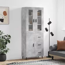   vidaXL betonszürke szerelt fa magasszekrény 69,5 x 34 x 180 cm