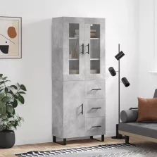   vidaXL betonszürke szerelt fa magasszekrény 69,5 x 34 x 180 cm