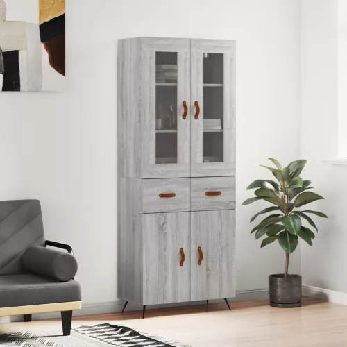 vidaXL szürke sonoma szerelt fa magasszekrény 69,5 x 34 x 180 cm