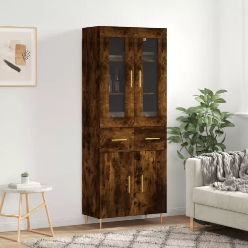 vidaXL füstös tölgy színű szerelt fa magasszekrény 69,5 x 34 x 180 cm