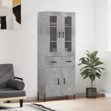   vidaXL betonszürke szerelt fa magasszekrény 69,5 x 34 x 180 cm
