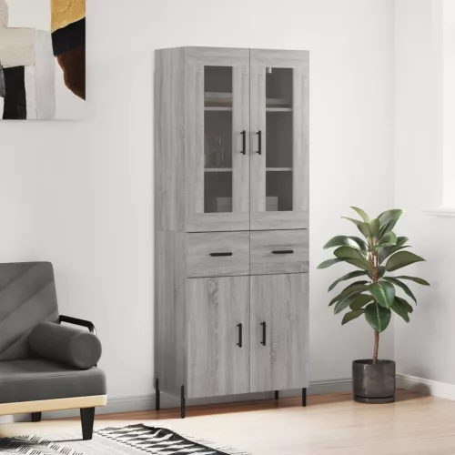 vidaXL szürke sonoma szerelt fa magasszekrény 69,5 x 34 x 180 cm