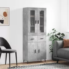   vidaXL betonszürke szerelt fa magasszekrény 69,5 x 34 x 180 cm