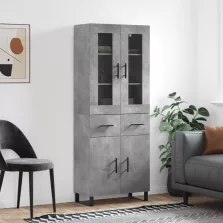   vidaXL betonszürke szerelt fa magasszekrény 69,5 x 34 x 180 cm