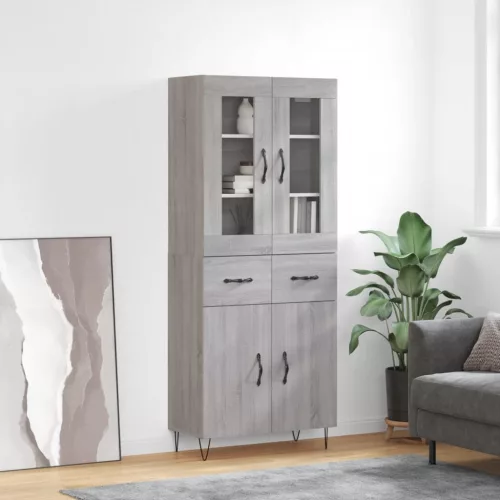 vidaXL szürke sonoma szerelt fa magasszekrény 69,5 x 34 x 180 cm