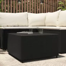   vidaXL fekete polyrattan négyzet alakú kerti dohányzóasztal 50x50x30cm