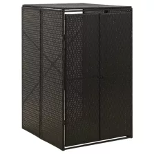   vidaXL fekete polyrattan kerekes kukatároló fészer 70 x 80 x 117 cm