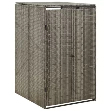   vidaXL szürke polyrattan kerekes kukatároló fészer 70 x 80 x 117 cm