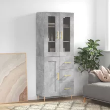   vidaXL betonszürke szerelt fa magasszekrény 69,5 x 34 x 180 cm