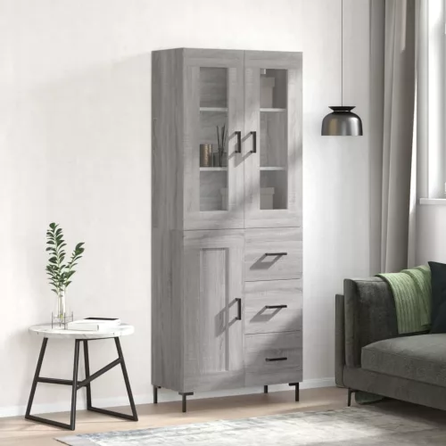 vidaXL szürke sonoma szerelt fa magasszekrény 69,5 x 34 x 180 cm