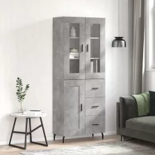   vidaXL betonszürke szerelt fa magasszekrény 69,5 x 34 x 180 cm