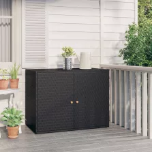   vidaXL fekete polyrattan kerti tárolószekrény 100 x 55,5 x 80 cm