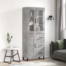   vidaXL betonszürke szerelt fa magasszekrény 69,5 x 34 x 180 cm