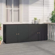   vidaXL fekete polyrattan kerti tárolószekrény 198 x 55,5 x 80 cm