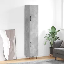 vidaXL betonszürke szerelt fa magasszekrény 34,5x34x180 cm