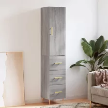   vidaXL szürke sonoma szerelt fa magasszekrény 34,5 x 34 x 180 cm