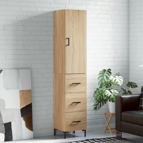 vidaXL sonoma tölgy szerelt fa magasszekrény 34,5x34x180 cm