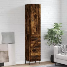   vidaXL füstös tölgy színű szerelt fa magasszekrény 34,5x34x180 cm