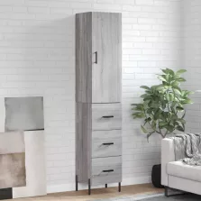   vidaXL szürke sonoma szerelt fa magasszekrény 34,5 x 34 x 180 cm