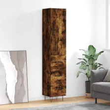   vidaXL füstös tölgy színű szerelt fa magasszekrény 34,5x34x180 cm